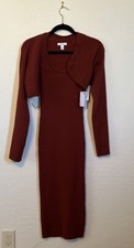 NINE WEST 2-piece tank sweater dress with bolero sweater. Size Medium -  NWT