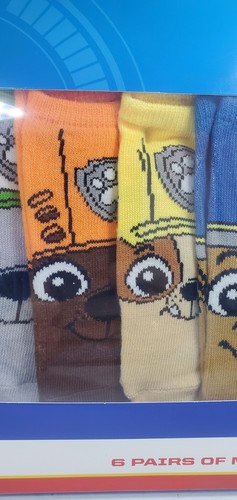 Nickelodeon Paw Patrol 6 Pairs No Show Socks Size M 9-2 1/2 Brand New Sealed - Picture 3 of 9