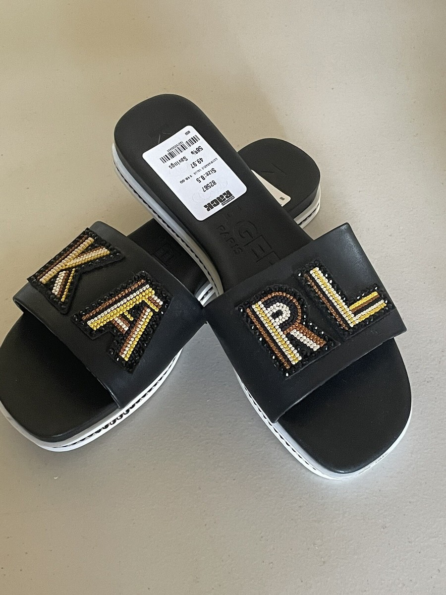 ナイキー KARL LAGERFELD PARIS WOMEN'S JAXINE SLIDE SANDAL BLACK US 8,5 | eBay
