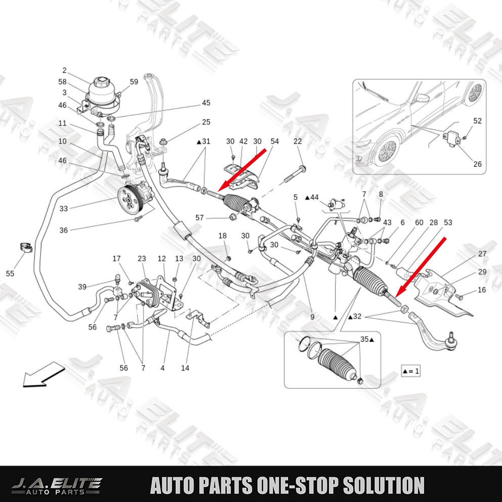 2pcs Inner Tie Rod Ends kit fits Maserati Levante (2017) 670039794
