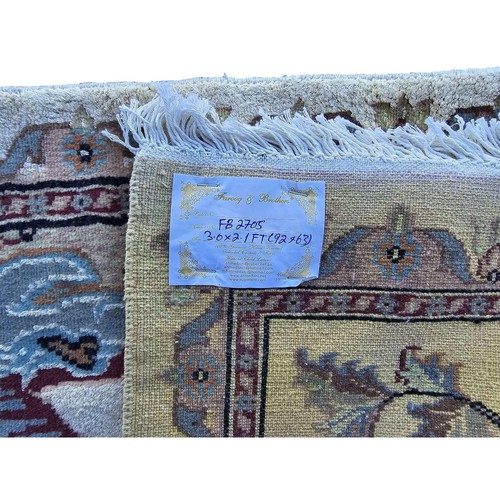 Area Rug Umre Khayam Wall Pictorial Hand Knotted Wool Silk Carpet (3.0 x 2.1)' - Picture 6 of 6