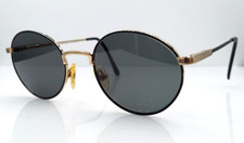 Vintage Advantage Eyewear 5799 Gold Black Oval Metal Sunglasses W/NEW LENSES 