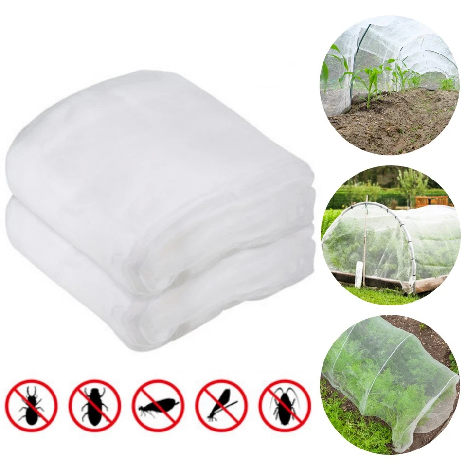 INSECT NETTING NET PE Mesh Anti Butterfly Fly Screen Beetle Bug Spider White - Image 2 of 4
