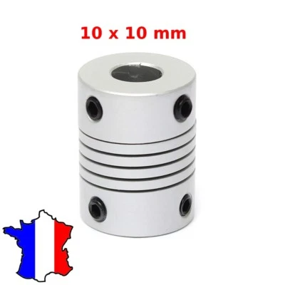COUPLEUR 10x10mm - Shaft Flexible Coupling Coupler - 10*10 accouplement moteur