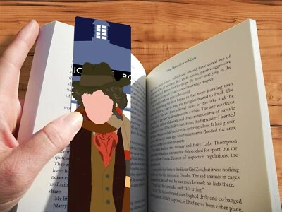 THE GEEK MONKEY 4th Doctor Who Bookmark Gift Handmade Minimalist Style Geeky Original Art