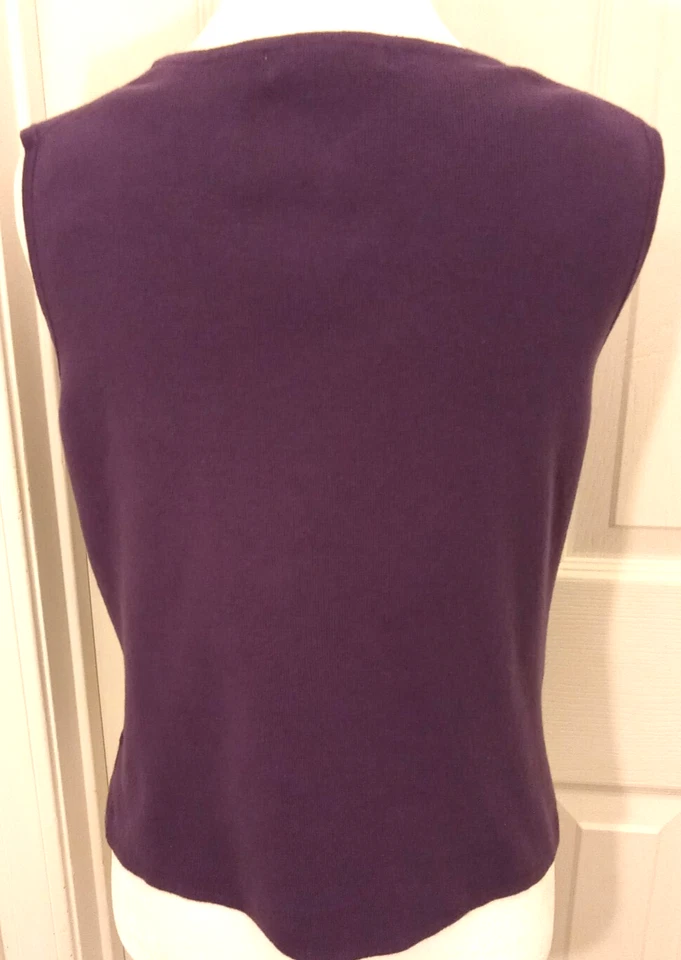 Camisa Mercer Street Studio para mujer pequeña grande púrpura sin mangas elástica cómoda Foto 4 de 4