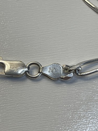 Vintage Sterling Silver 925 Figaro Chain 20” Inches 18 Grams Beautiful Chain - Picture 5 of 8