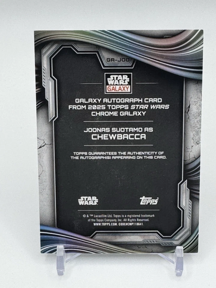 2025 Topps Star Wars Galaxy Joonas Suotamo As Chewbacca Wave переливающаяся с автографом /199 - Изображение 2 из 3