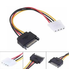 Image of SATA 15 Pin Male to Molex 4 Pin Female Power Adapter Cable HDD 180mm