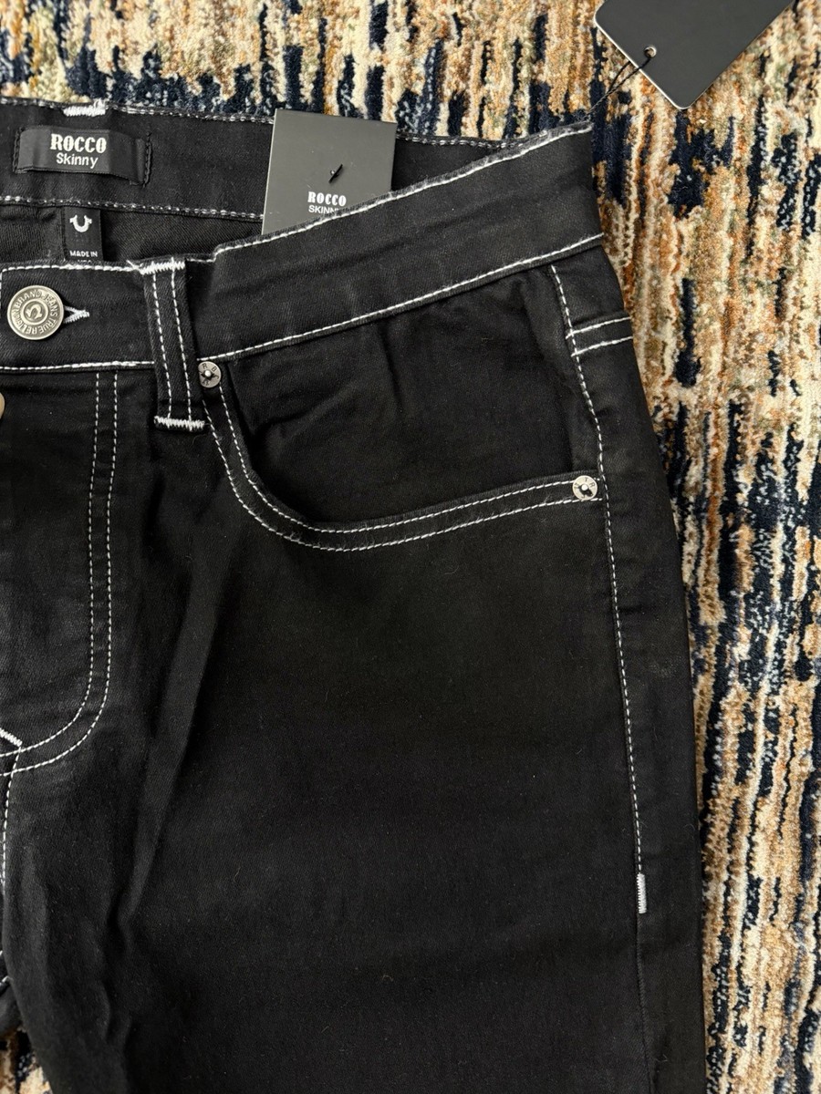 True Religion Rocco Jeans Black Skinny/Slim Fit Stretch New With