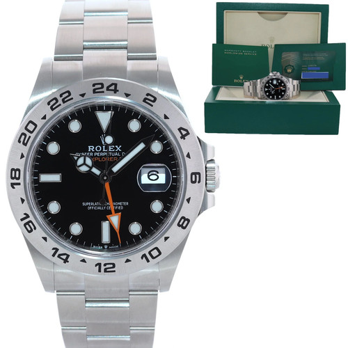 2023 NEW PAPERS 226570 Rolex Explorer II 42mm Black Steel 42mm...