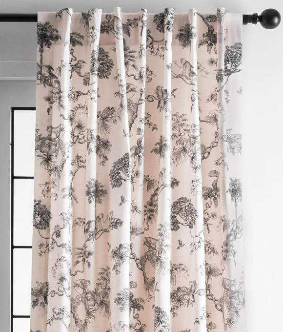 Maison d' Hermine Cortinas 100% Algodón 108" Toile Blush Bonobo 2 Paneles $110 Foto 2 de 4