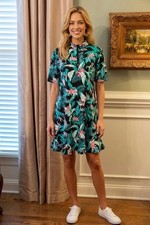 NWOT Tommy Bahama Tropical Floral Short Sleeve Golf Dress US Size LARGE