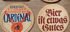 2 Swiss Drink Mats Cardinal Bitter Fribourg, Felsenau Bier