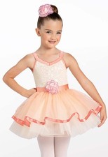 Dance Costume Weissman 13182 Small Child Peach Tutu Dress Ballet Pageant