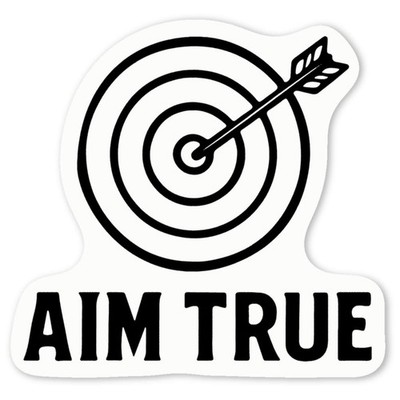 Aufkleber Sticker ''Ziel True Target mit Pfeil und Spruch'' (DW057727)