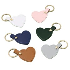 6pcs Leather Heart Key Chain Eye Catching Love Pendant Keychain Bag Accessory