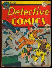 Detective Comics #60 Joker Story Unrestored Golden Age Batman DC Comic 1942 FR