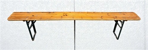 Vintage German Beer Garden Folding Bench Portable Industrial Wood Bench Seat A78