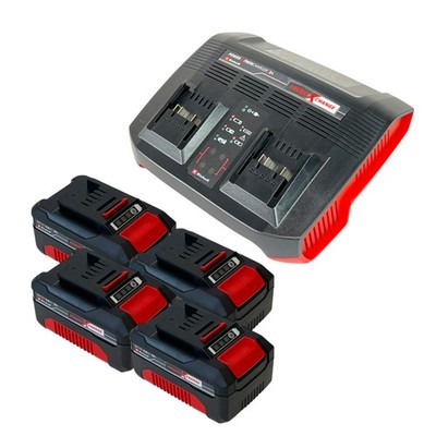 Einhell 4x Power X-Change Akku 18 V 4 Ah 4511396 + Power X-Twincharger 4512069