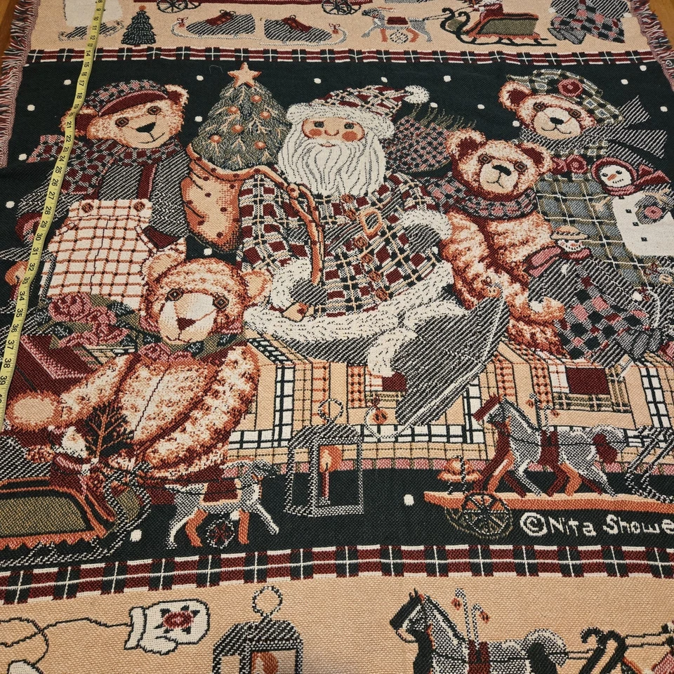 Goodwin Tejedores Navidad Papá Noel Viejo Mundo Tejido Tapiz Manta Osos Foto 4 de 4