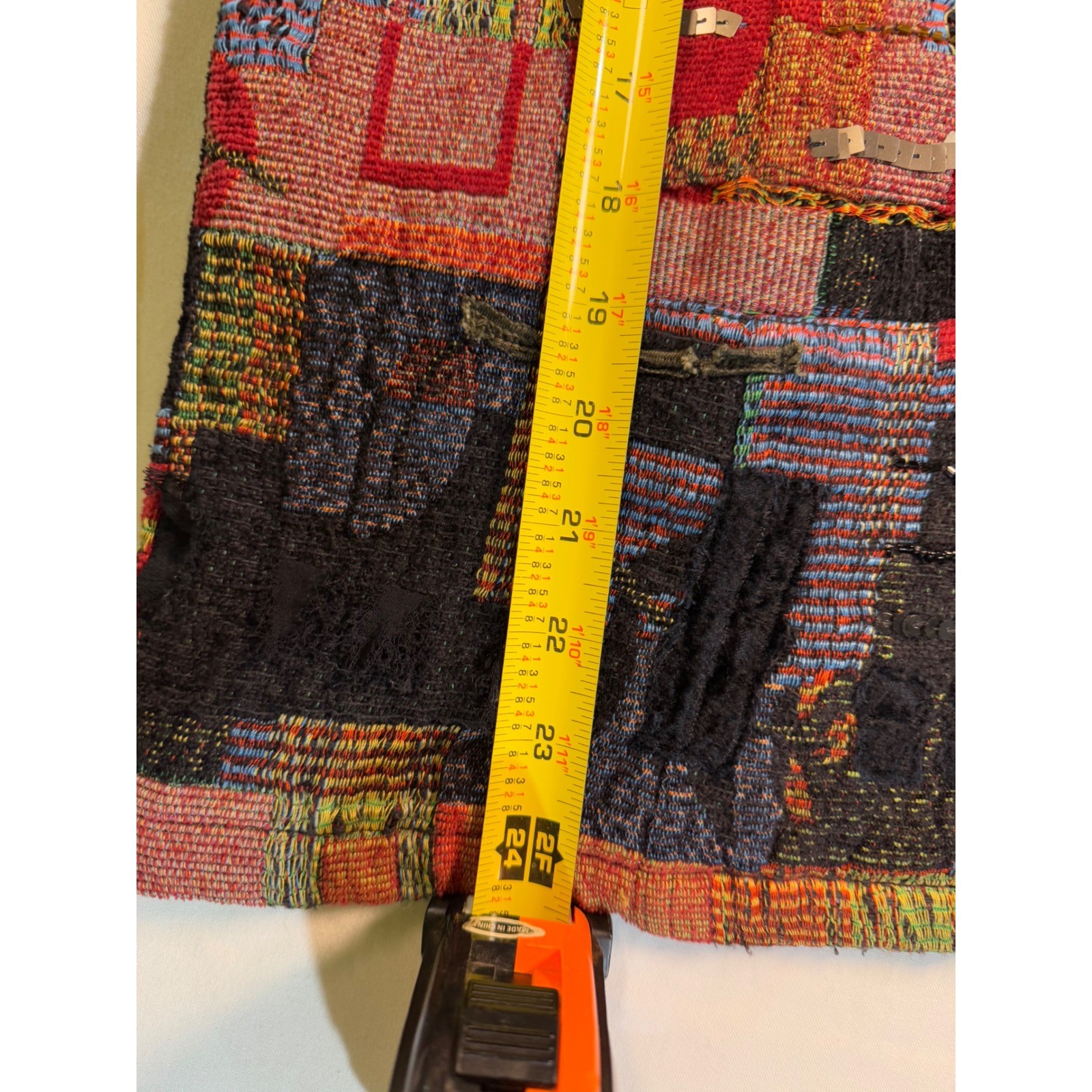 Chicos Patchwork Jacket Textured Embroidered Sequ… - image 13