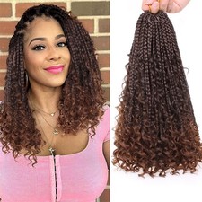 14 Inch Goddess Box Braids Crochet Hair 8 Packs Boho Box Braids,T30