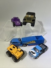 Assorted Vehicle Toy Lot Of 5: Trucks, Work Vehicles, Trailers, Jeep #ML