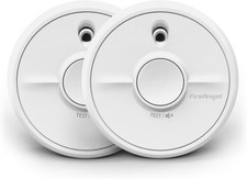 2 X Home Fire Alarm Smoke Detector Fireangel Twin Pack with Battery