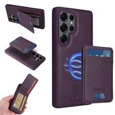 For Samsung Galaxy S25 Edge S24 Ultra S23 S22 RFID Magnetic Leather Wallet Case