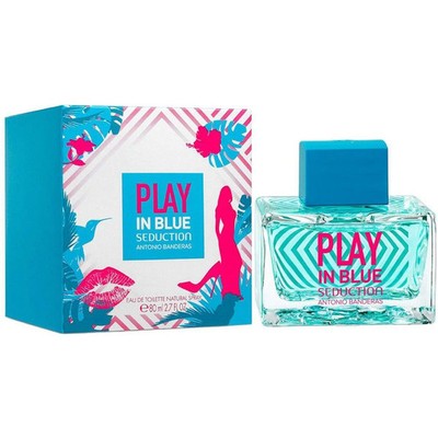 Play In Blue Seduction by Antonio Banderas Perfume Women EDT 2.7 oz New In Box