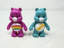 Lot of 2 Care Bears Poseable Cheer Bear  Wish Bear PVC Figures