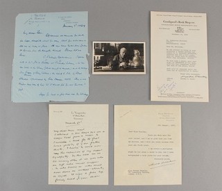 Signed Photograph Author E Phillips Oppenheim 3 Letters Action Fiction Books