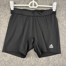 Adidas Girl s Climalite TechFit Fitted Shorts Black Silver Size Medium EUC 612