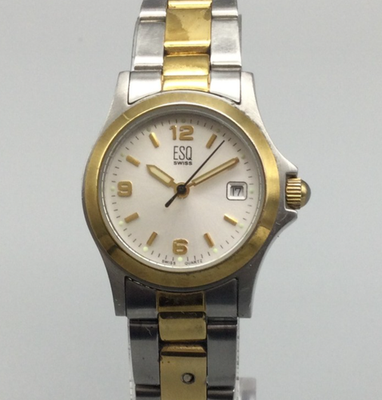 ESQ Swiss Movado Watch Womens 24mm Two Tone Date E5294 New  display picture 1