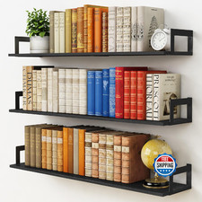 Harwaya Large Floating Book Shelves for Wall Set of 3, 36 Inch Long Wall Mount B