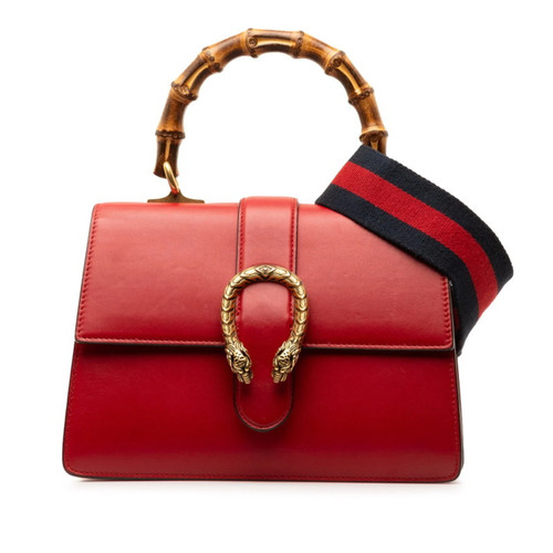 Gucci Dionysus Bamboo Handbag Shoulder Bag 2WAY 448075 Red Leather... GZl1i9kh