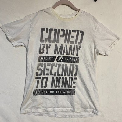 Amplify Graphic T-Shirt Kids L White Crew Neck Short Sleeve Cotton Comfort Tee