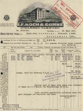 J.F. Koch & Söhne cigar factories Cicako 1933 Bünde Westphalia Helmbrechts Ofra
