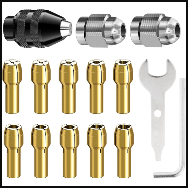 "Bohrfutter-Spannzangensatz 15-Teilig FüR Dremel ZubehöR Metall 1/32\"-1/8\", 10X"-image