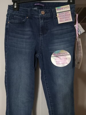 Blue Spice NWT Ladies High Waist Roll Ankle Rayon Denim Size Junior 