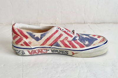 Vintage NOS VANS ERA Red White Blue USA Flag Canvas Lace Up 8 ONE