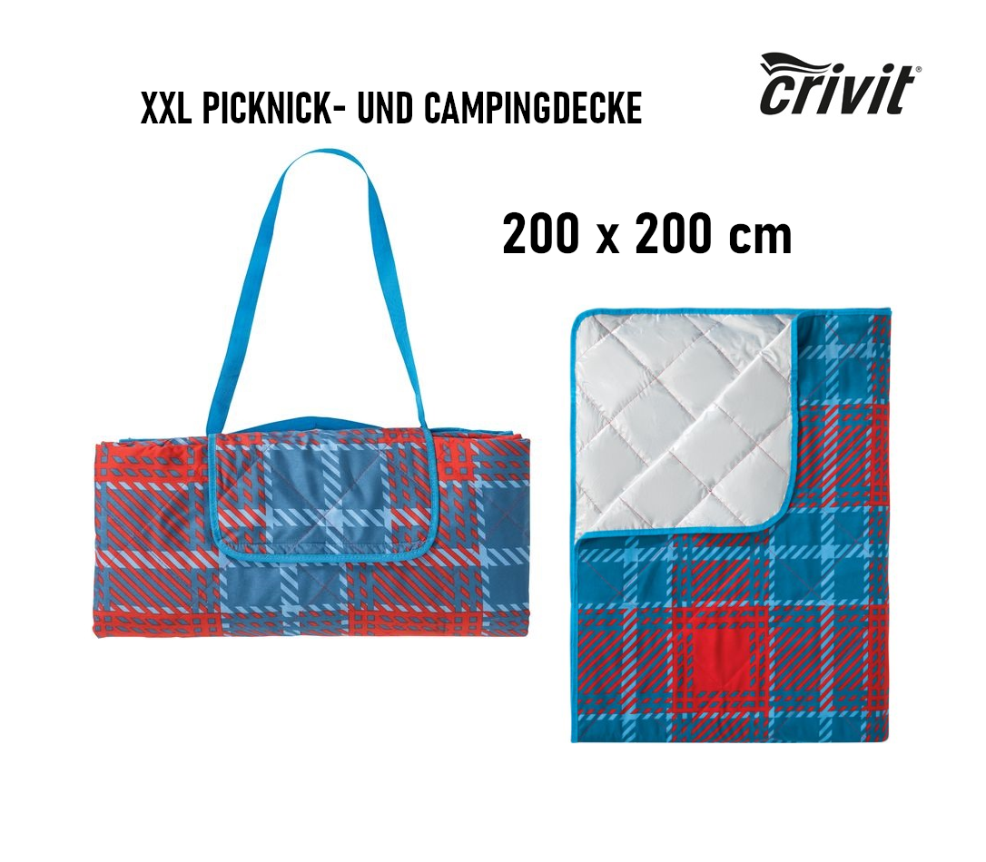 XXL Picknickdecke 200x200cm Wasserdicht Campingdecke Reisedecke