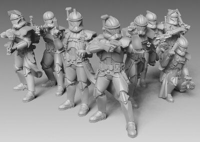 Star Wars Legion Phase II Clone Troopers Unit Expansion Proxy Models 3d Printed