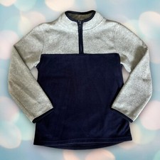 Oshkosh Boy  s Blue and Gray Fleece Quarter Zip Sweater Size 6