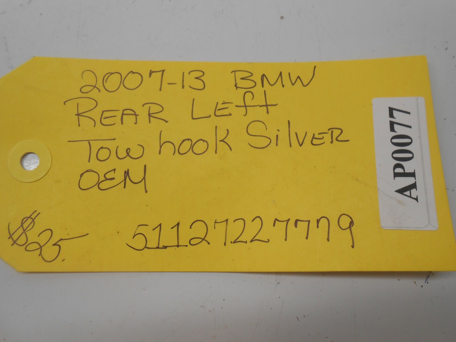 2007-13 BMW Rear Left Silver Tow Hook OEM 51127227779 AP0077 | eBay
