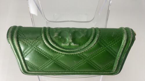 Tory Burch Women Leather Green Long Wallet 20 X 11 cm / 10.5 X 4.1 Inch - Picture 3 of 15