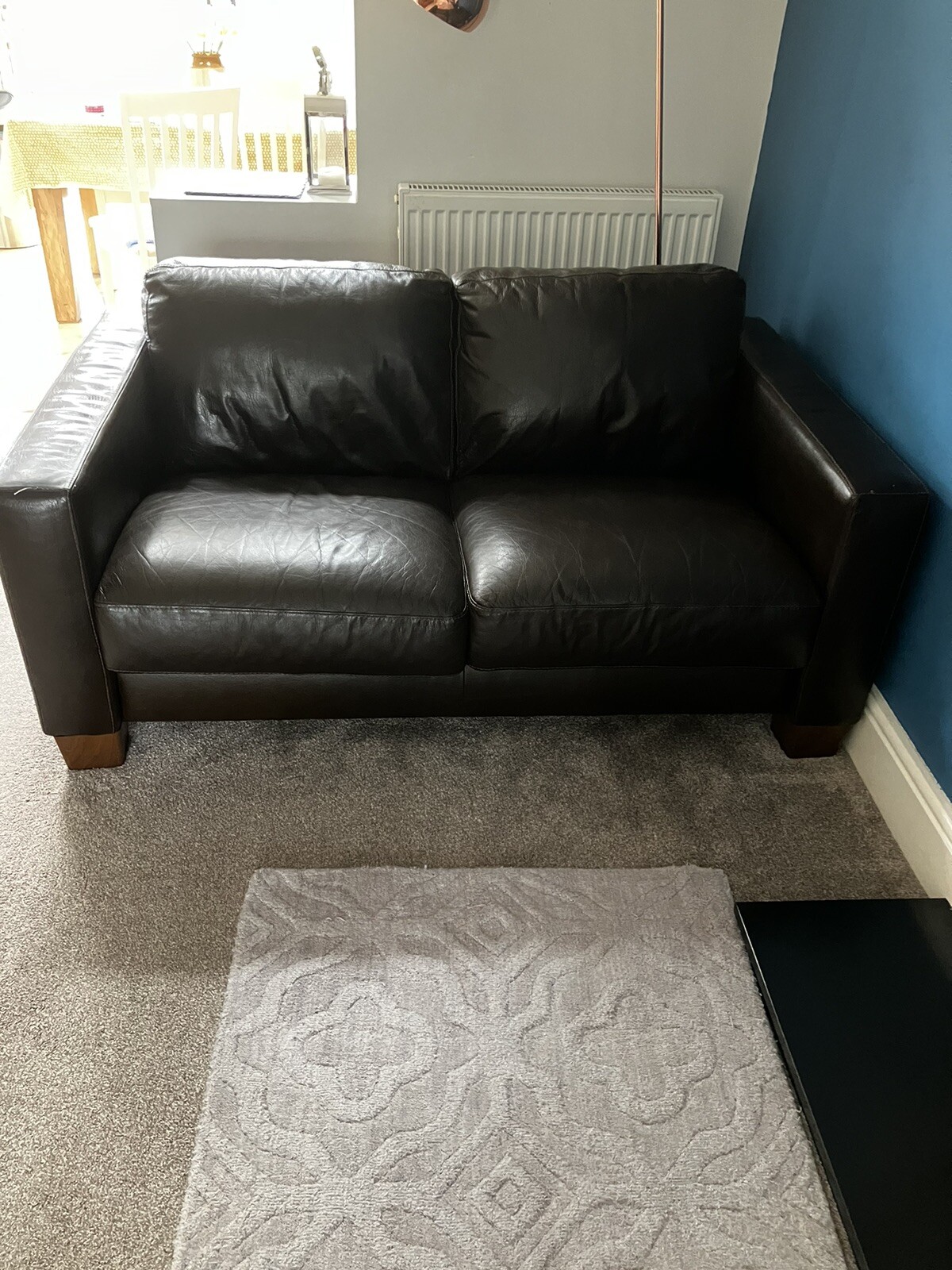 2 and 3 seater brown leather sofas eBay