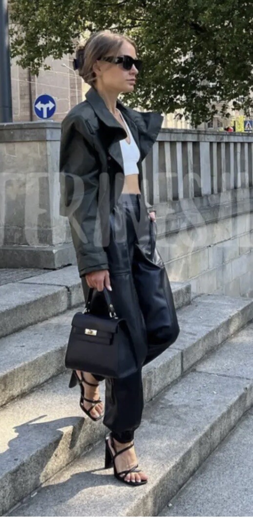 ZARA NEW WOMAN SS23 DARK KHAKI CROPPED WAXED TRENCH COAT REF ZARA NEW WOMAN SS23 DARK KHAKI CROPPED WAXED TRENCH COAT REF