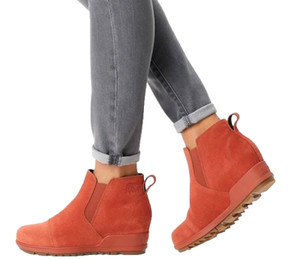 SOREL Evie Bootie | eBay NWOB Sorel Evie Warp Red Suede Leather Hidden Wedge Ankle Boots Women Size 9.5 main image 0